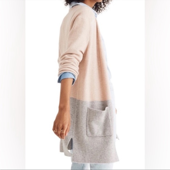 Madewell Kent Colorblock Wool Cardigan Sweater Size Large - Picture 4 of 6